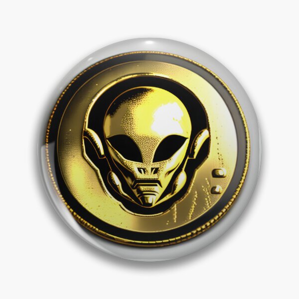 Item preview, an-alien-coin-from-year-3010-with-an-alien-on-it-made-of-gold-very-old-663075112 (7) designed and sold by tileartwork.