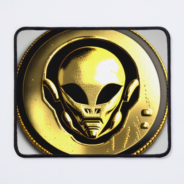 Item preview, an-alien-coin-from-year-3010-with-an-alien-on-it-made-of-gold-very-old-663075112 (7) designed and sold by tileartwork.