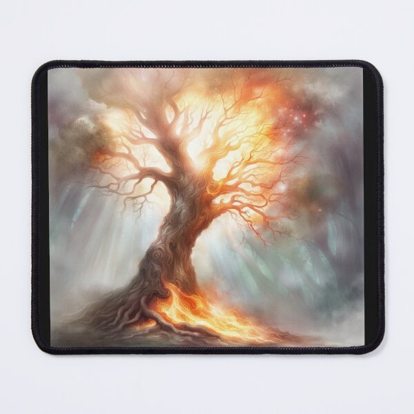 Item preview, Tree on Fire as light shines down through the smoke designed and sold by melridger.
