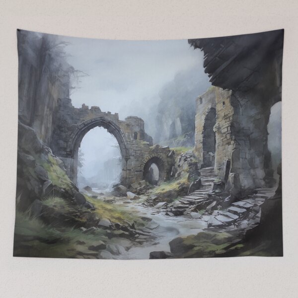 Item preview, Path Of Ruin - Digital Watercolour Style, Liminal Abandoned Space - Uncaptioned designed and sold by liminal-concept.