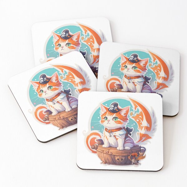 Item preview, Charming Dreaming Pirate Kitten Watercolor at Sea designed and sold by YourNameMatters.