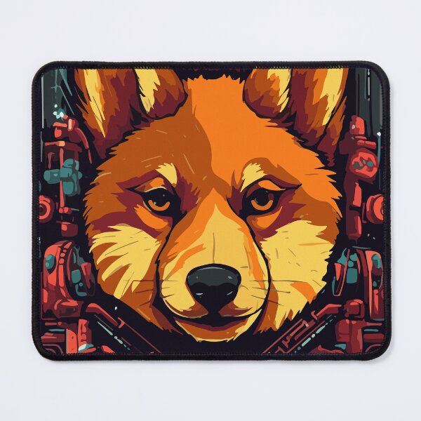 Item preview, Sci Fi Cyberpunk Shiba Inu Dog Breed Abstract Art Japan designed and sold by Art-Jiyuu.
