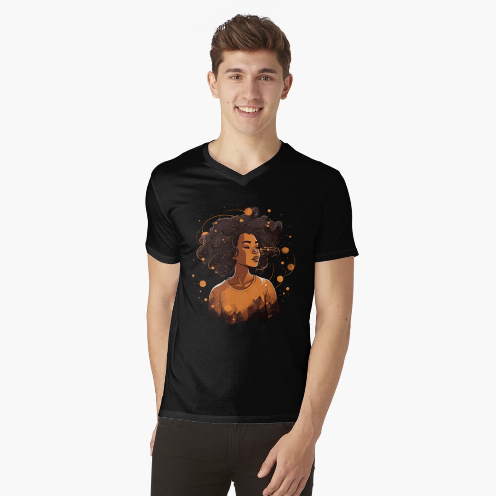 Aperçu de l'œuvre T-shirt col V créée et vendue par cafegrafis.