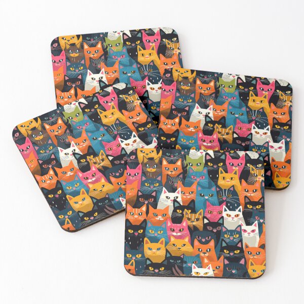Item preview, Almost happy cats gang pattern  designed and sold by SmileshareShop.
