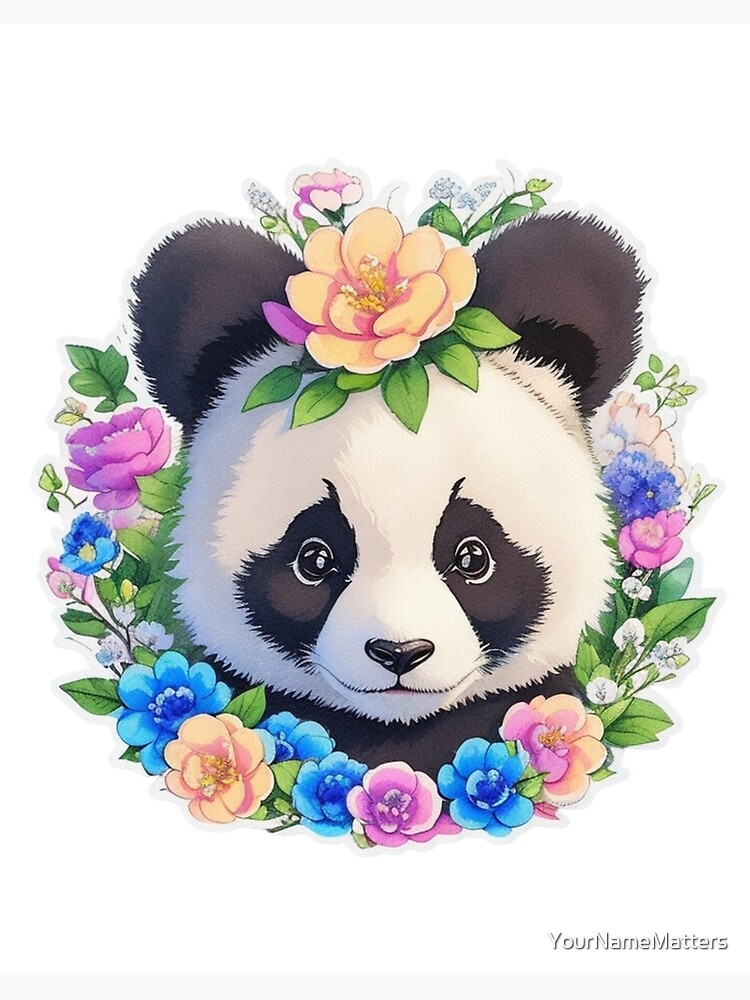 Store Panda playing with the flower 10x12