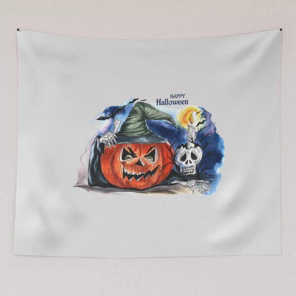 Item preview, pumpkin and the skull in the dark  designed and sold by quanlh.