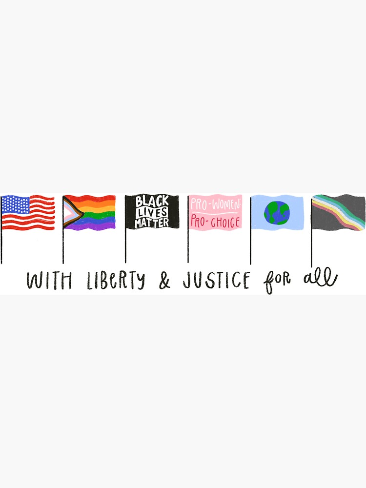 Thumbnail 3 of 3, Magnet, With Liberty & Justice For All designed and sold by brennadoodles.