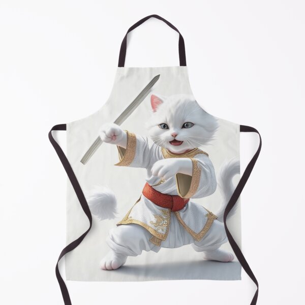 Artikelvorschau, Ein weißes Katzenbaby macht eine Kampfsportbewegung entworfen und verkauft von Artque24.