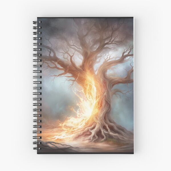 Item preview, Tree on fire with magical darkness around it fantasy style art designed and sold by melridger.