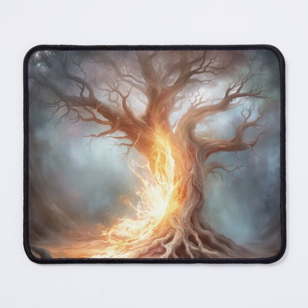 Item preview, Tree on fire with magical darkness around it fantasy style art designed and sold by melridger.