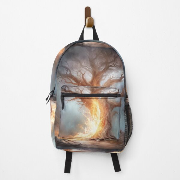 Item preview, Tree on fire with magical darkness around it fantasy style art designed and sold by melridger.