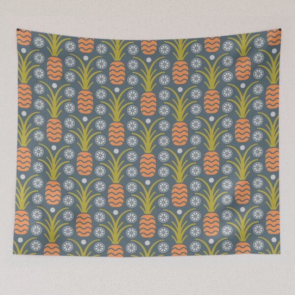 Item preview, KF 0082 G - Vintage Retro Tropical Fruits 70s Modern Geometric Floral Pattern designed and sold by KhakiFinch.