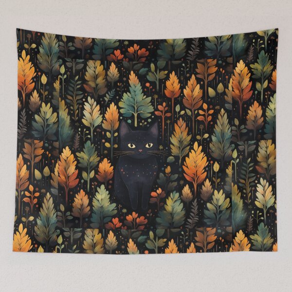 Item preview, Black Cat Forest Pattern designed and sold by MNFTs.