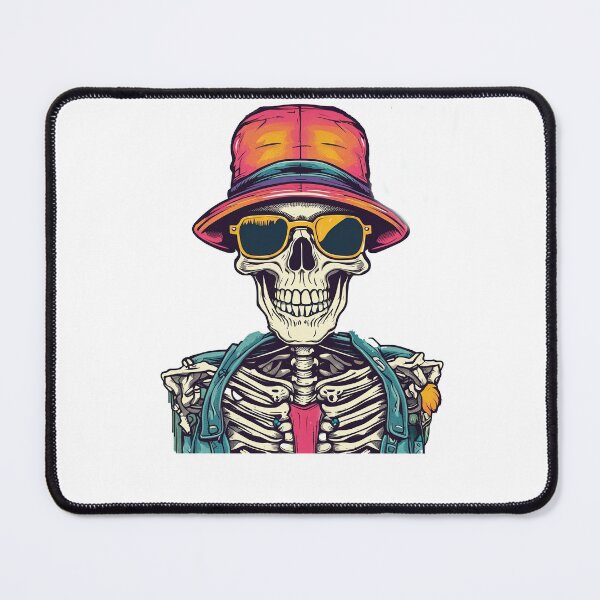 Item preview, portrait of a hipster skeleton, wearing sunglasses designed and sold by DeluxBee.