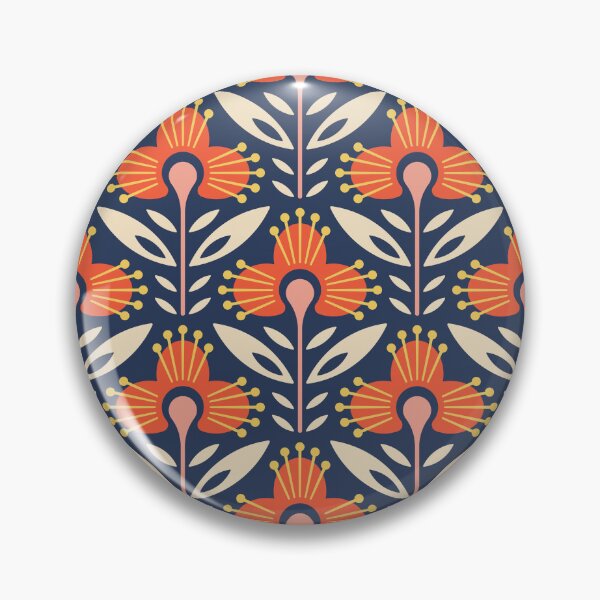 Item preview, KF 0083 C - Vintage Retro Flower 70s Modern Geometric Floral Pattern designed and sold by KhakiFinch.
