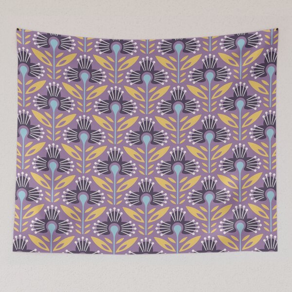 Item preview, KF 0083 D - Vintage Retro Flower 70s Modern Geometric Floral Pattern designed and sold by KhakiFinch.