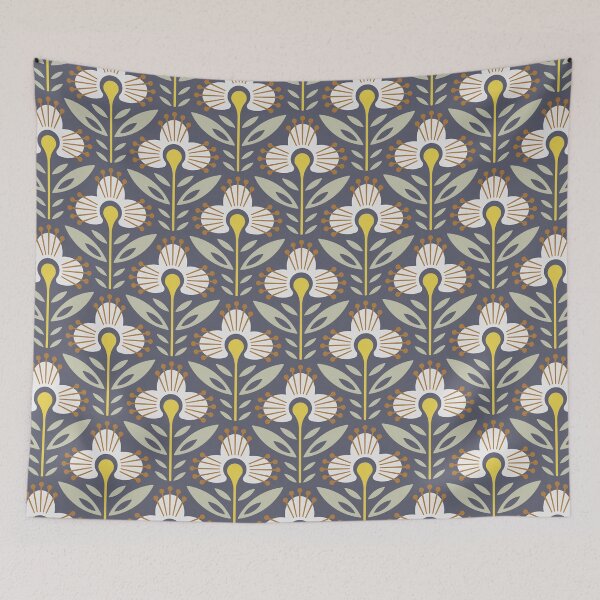 Item preview, KF 0083 F - Vintage Retro Flower 70s Modern Geometric Floral Pattern designed and sold by KhakiFinch.