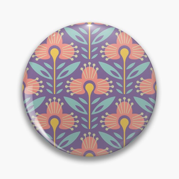 Item preview, KF 0083 H - Vintage Retro Flower 70s Modern Geometric Floral Pattern designed and sold by KhakiFinch.
