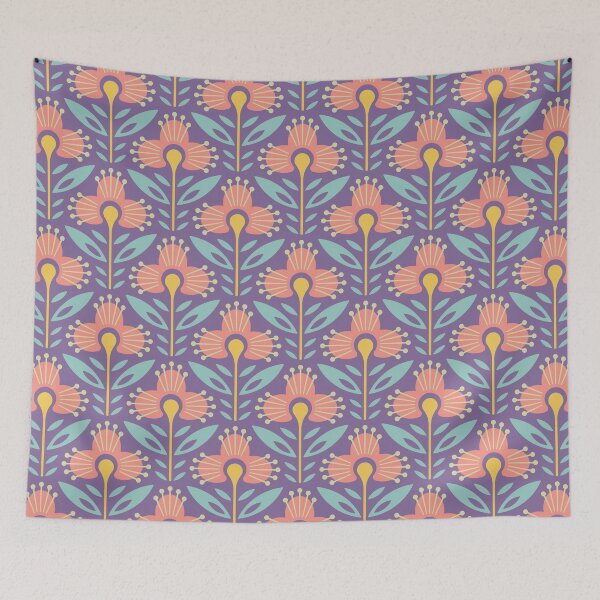 Item preview, KF 0083 H - Vintage Retro Flower 70s Modern Geometric Floral Pattern designed and sold by KhakiFinch.
