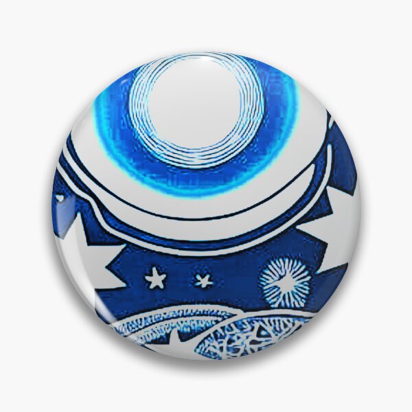 Item preview, Blue and white starry night scene linograph folk art designed and sold by Earth Nature Creations.