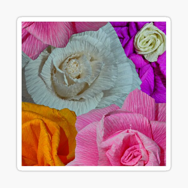 Goluban floWER 01 bouquet 60s retro irony _ handmade paper flowers _ Edita Goluban _ Croatia _ Christmas xMas Sticker