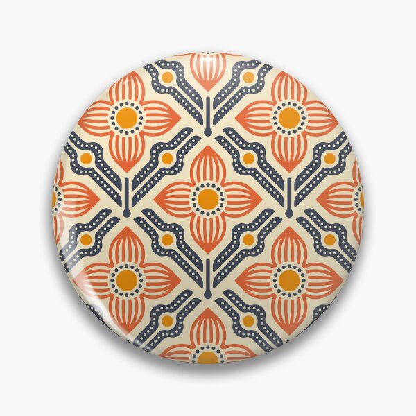 Item preview, KF 0084 C - Vintage Retro Flower 70s Modern Geometric Floral Pattern designed and sold by KhakiFinch.