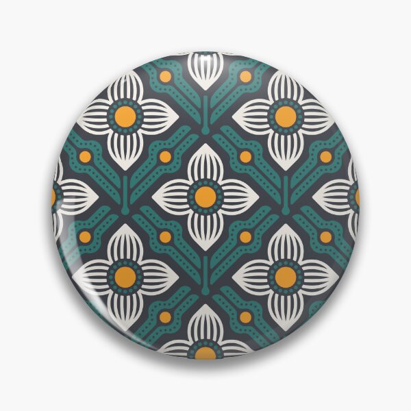Item preview, KF 0084 F - Vintage Retro Flower 70s Modern Geometric Floral Pattern designed and sold by KhakiFinch.