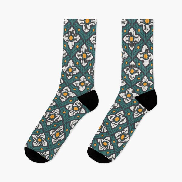 Item preview, KF 0084 F - Vintage Retro Flower 70s Modern Geometric Floral Pattern designed and sold by KhakiFinch.