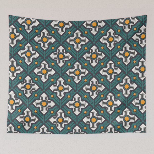 Item preview, KF 0084 F - Vintage Retro Flower 70s Modern Geometric Floral Pattern designed and sold by KhakiFinch.