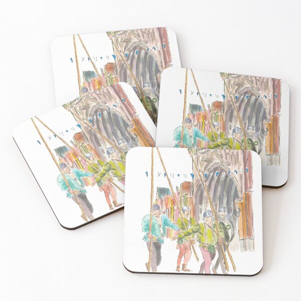 Item preview, Traveling Mercenaries passing St Martin Portal in Landshut Old Town designed and sold by artshop77.