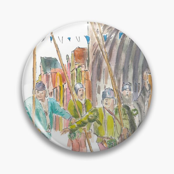 Item preview, Traveling Mercenaries passing St Martin Portal in Landshut Old Town designed and sold by artshop77.