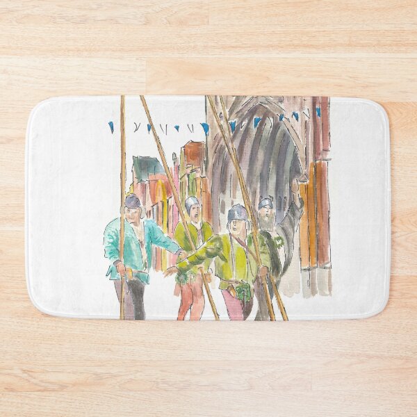 Item preview, Traveling Mercenaries passing St Martin Portal in Landshut Old Town designed and sold by artshop77.