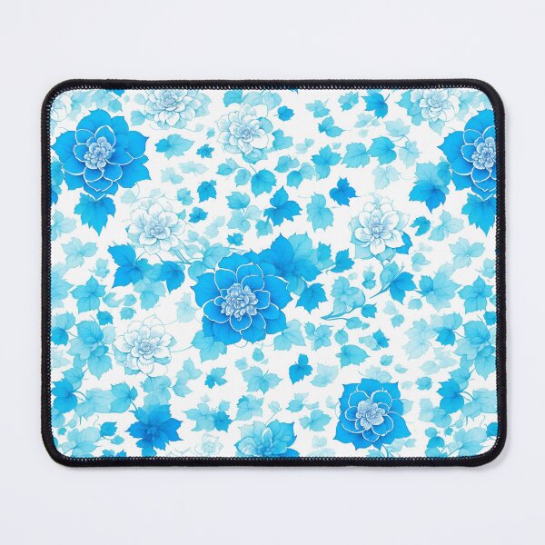 Item preview, Beautiful White and Blue Hygendra Flower Print Pattern designed and sold by Rae-SunshineArt.