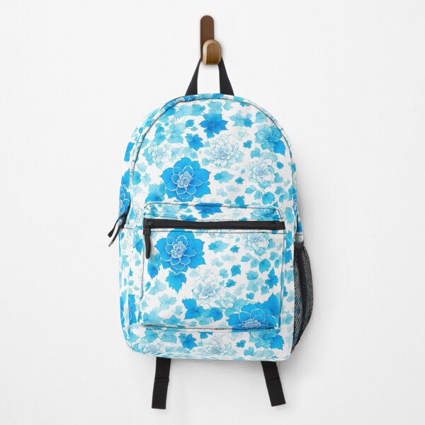 Item preview, Beautiful White and Blue Hygendra Flower Print Pattern designed and sold by Rae-SunshineArt.