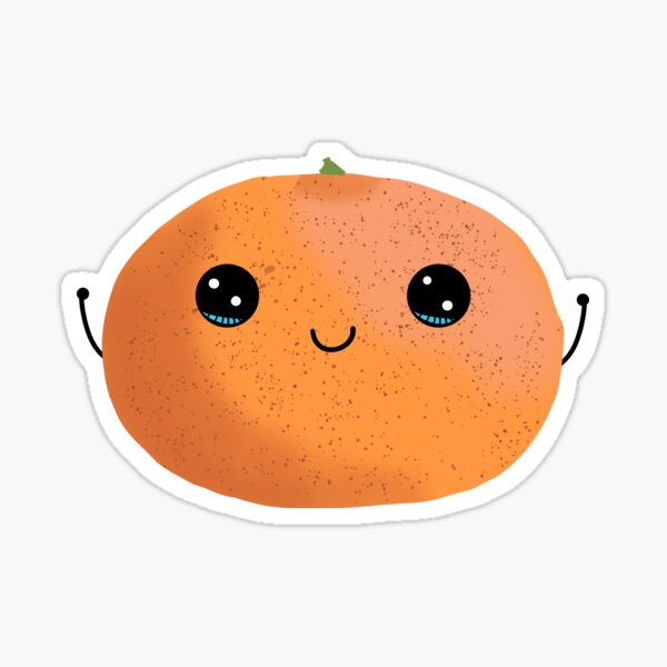 Cute Orange Clementine Sticker Water Resistant Laminated Vinyl Decal