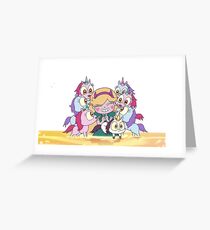Star vs The Forces Of Evil & Ponies Greeting Card