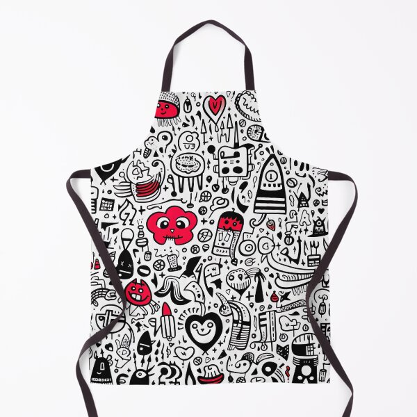 Item preview, Black, white & red scribble pattern designed and sold by miss-keysmash.