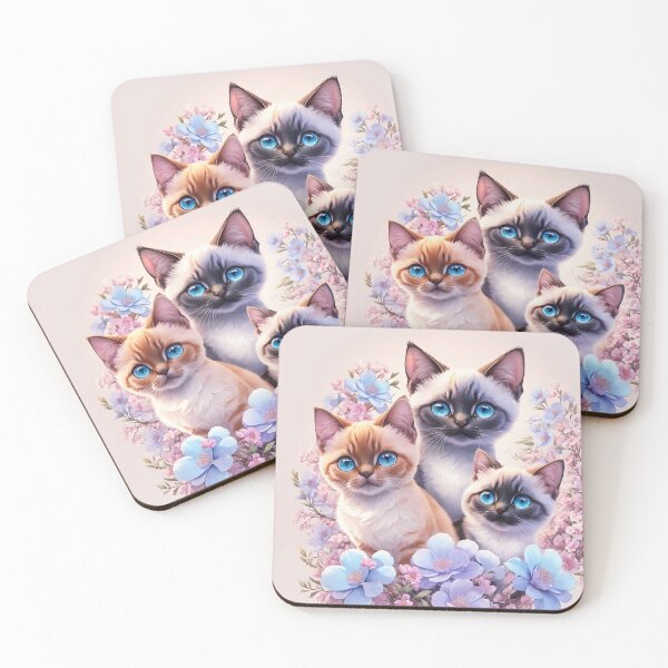 Item preview, Cute Siamese cats designed and sold by Neranchara.