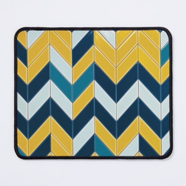 Artikelvorschau, Blaues und gelbes Chevron-Muster entworfen und verkauft von Ecollections.