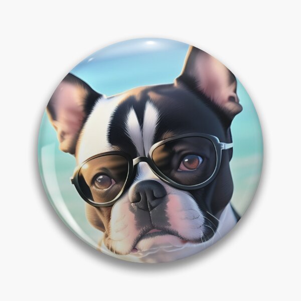 Item preview, Boston Terrier with Sunglasses at the Beach designed and sold by steph5477.