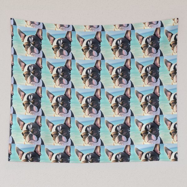 Item preview, Boston Terrier with Sunglasses at the Beach designed and sold by steph5477.