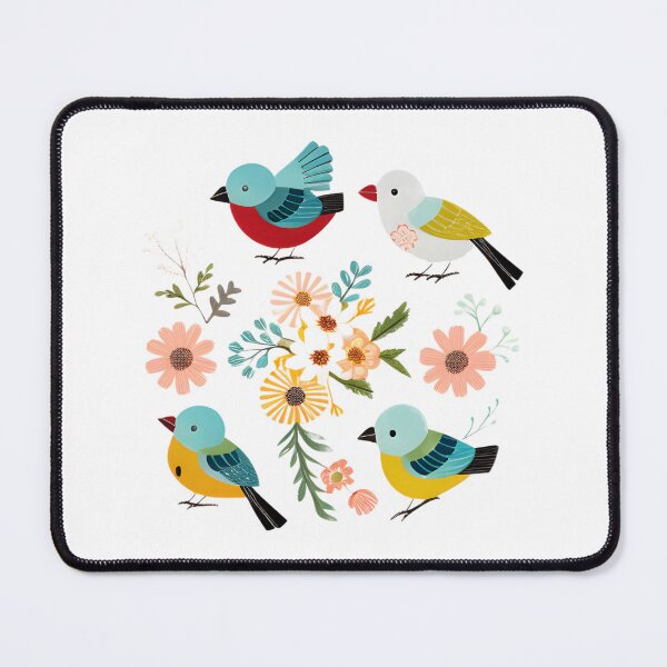 Item preview, Inquisitive Birds and Vibrant Flowers designed and sold by hyggefolkart.