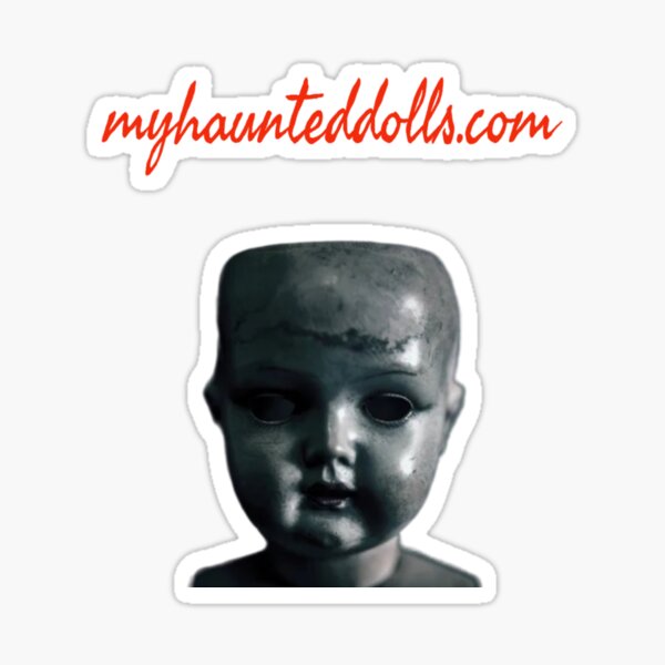 My Haunted Dolls logo + doll head transparent image Sticker