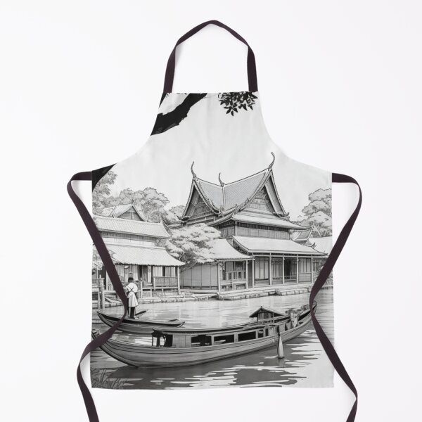 Item preview, Thai town pencil sketch designed and sold by Artque24.