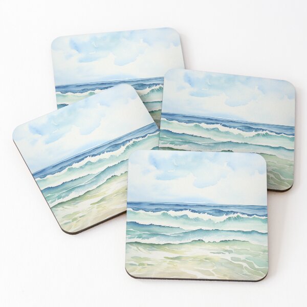 Item preview, Ocean waves beach watercolor #1 designed and sold by NatureSight.