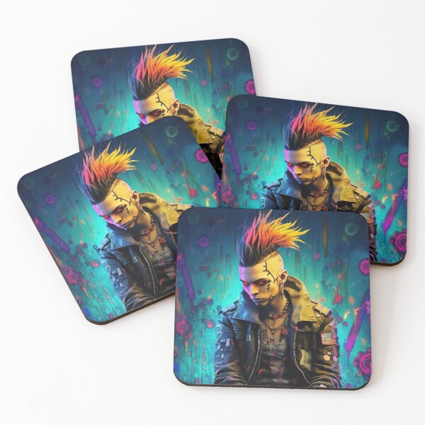Item preview, Flowerpunk Portrait - Eclectic Style with Cyberpunk and Punk Rock Elements designed and sold by Piotrek0001.