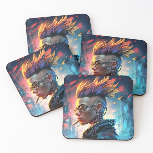 Item preview, Flowerpunk Portrait - Eclectic Style with Cyberpunk and Punk Rock Elements designed and sold by Piotrek0001.