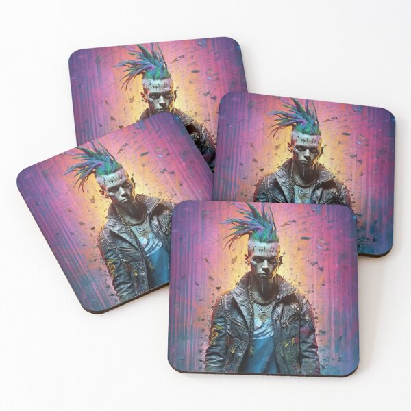 Item preview, Flowerpunk Portrait - Eclectic Style with Cyberpunk and Punk Rock Elements designed and sold by Piotrek0001.