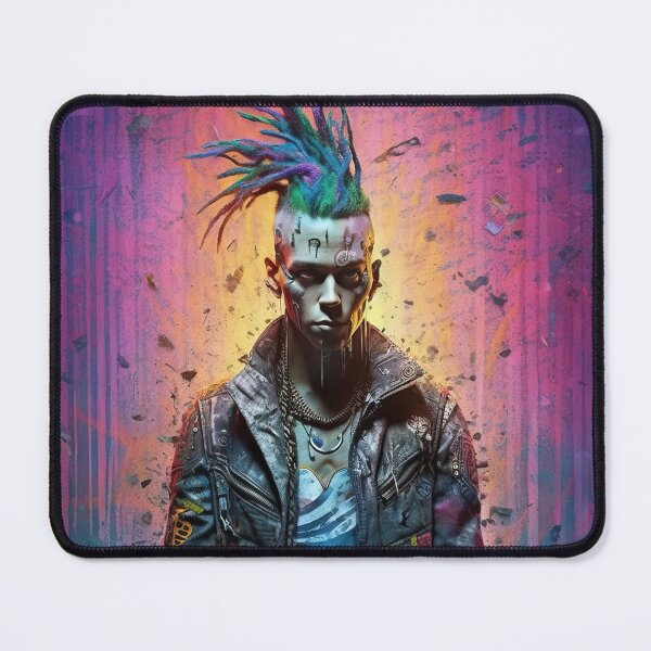 Item preview, Flowerpunk Portrait - Eclectic Style with Cyberpunk and Punk Rock Elements designed and sold by Piotrek0001.