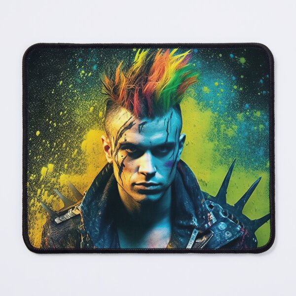 Item preview, Flowerpunk Portrait - Eclectic Style with Cyberpunk and Punk Rock Elements designed and sold by Piotrek0001.